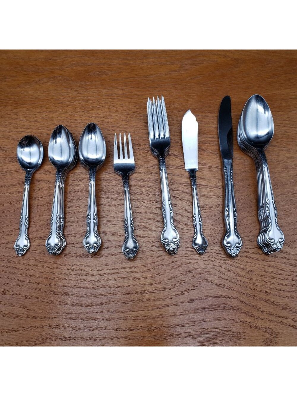Stanley Roberts Dream Rose Stainless Flatware Set 24 Pc Mixed Floral